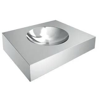 KWC Aquarotter Einzelwaschtisch, ANIMA, Edelstahl, 600x160x500 mm, ohne Hahnloch, 2000100022 2000100022