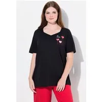 Ulla Popken Pyjama Pyjamashirt Herzen Halbarm