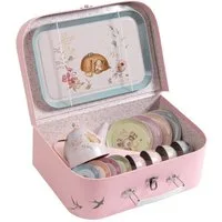 Moulin Roty Spielgeschirr Teegeschirr Picknickkoffer Tee-Service 11-teilig aus Metall ab 3