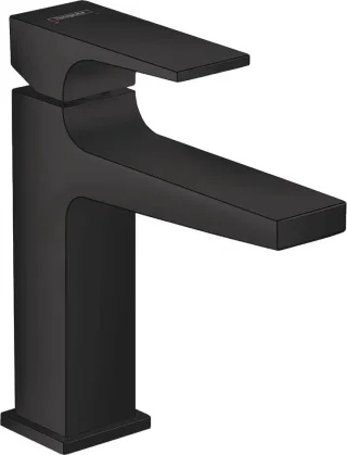 Hansgrohe Waschtischmischer 110 Metropol mattschwarz mit Push-Open Ablaufgarnitur, 32507670 32507670