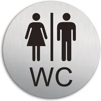 OFFORM DESIGN Hinweisschild Toilette WC Damen Herren Toilettenschild Ø 100 mm Aluminium, (1 St)