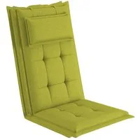 sunnypillow Hochlehnerauflage Gartenstuhlauflagen mit abnehmbarem Kopfpolster 120x50x9 cm, (2 St), Auflage Polsterauflagen UV-Lichtecht