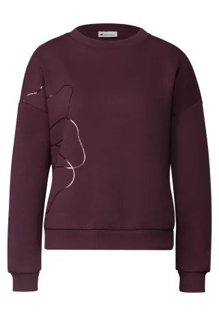 Street One - Loose Fit Sweatshirt mit Folienprint rustic rouge - Gr. - 38