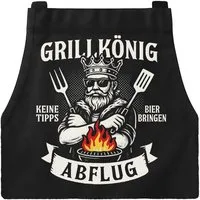 MoonWorks Grillschürze Grillschürze für Männer Lustige BBQ Schürze mit Spruch Grillkönig –, mit kreativem Aufdruck