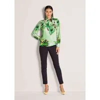 MADELEINE Langarmbluse Elegante Bluse mit Hemdkragen Florales-Muster, Knopfleiste, lange Ärmel
