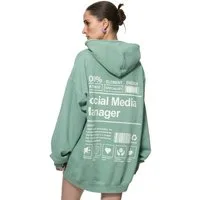 Worldclassca Hoodie Worldclassca Oversized MANAGER Print Hoodie Kapuzenpullover Sweatshirt Print - SOCIAL MEDIA MANAGER - ENERGY 100%