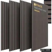 TLGREEN Wandpaneel 3D Akustikpaneele Holz MDF Schalldämpfung, BxL: 60x120 cm, 2,88 qm, (4 Stück Wandpaneele Holzoptik, Wandverkleidung Wandpaneele für effektiven Schallschutz) für Wohnzimmer, Büro, Garderobe, Eiche, Graubraun