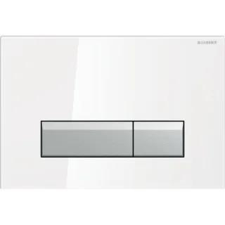 Geberit Betätigungsplatte Sigma40, für 2-Mengen-Spülung Glas weiß, 242601SI1 242601SI1