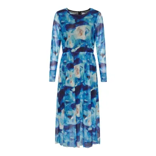 Polly langes Kleid in Blau-Mix