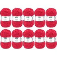 Gründl Wolle Lisa Premium Uni im 10x50g Wollpaket zum Handarbeiten Häkelwolle, (Wolle zum Stricken, Häkeln, Handarbeiten, Handstrickgarn), weich und pflegeleicht, ohne Schurwolle