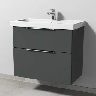 Sanipa 3way Waschtischunterbau zu Geberit iCon Light Waschtisch mit 2 Auszügen, Anthrazit-Matt UM57222
