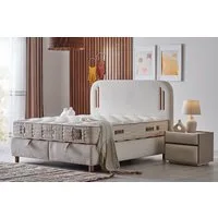 BAMBI YATAK Boxspringbett mit Matratze & Stauraum, Bambi Bohemela, Bett mit Bettkasten (1 x H3 Mittelfest Matratze, 2 x Bettkasten, 1 x Bettkopfteil), Bett mit 7-Zonen Taschenfederkernmatratze