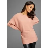 Laura Scott Rundhalspullover in oversized Form mit Rippstruktur