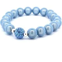 Impala Perlenarmband little Funky, leuchtende 3 D Perlen mit Shamballa Glitzerkugel