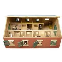 Kids Globe Spielwelt Kids Globe Bauernhof Pferdestall, Ma¤stab 1:24, Holz, Reiterhof mit