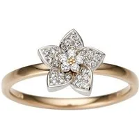 Firetti Goldring Schmuck Geschenk Gold 585 Damenring Goldring Blume, Made in Germany - mit Brillanten