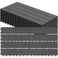 Woltu WPC-Fliesen, 6 St., Terrassendielen Holz-Optik 30x60cm mit klicksystem