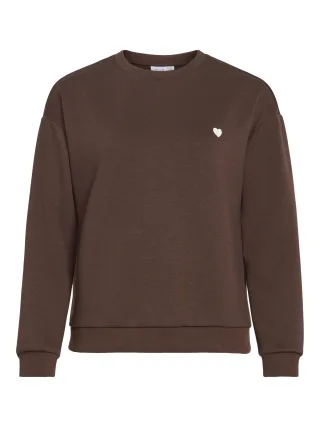 VILA - VISANDY L/S SWEAT TOP - NOOS Coffee Bean - Gr. - XL