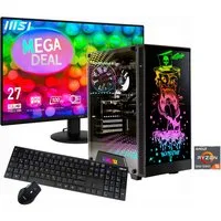 GAMEMAX MegaDeal Rockstar 2842 AMD Ryzen 5 5600GT 16GB 480GB SSD PC-Komplettsystem (27", AMD Ryzen 5 5600GT, Radeon Graphics, 16 GB RAM, 480 GB SSD, Windows 11 + MSI PRO MP272L LCD-Monitor, 68,6cm (27)