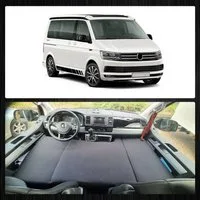 Klappmatratze für VW T5 T6 T6.1 California Multivan Caravelle Transporter (T56), BREMER SITZBEZÜGE, (Set, 3-teilige klappbare Schlafauflage), in Schwarz