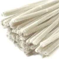 maDDma Basteldraht 20 Draht Pfeifenreiniger 6 mm Länge 30cm CHENILLE Farbe wählbar, creme