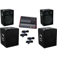 DSX Powermixer Musik Anlage 3 Wege Boxen Subwoofer 2900 W Party-Lautsprecher (1400 W)