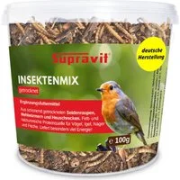 Supravit Insekten Mix - getrocknetes Insektenfutter für Vögel & Igel, Ergänzungsfutter für: Wildvogel