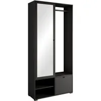 Home affaire Garderobenschrank DINO Kompaktgarderobe, Garderoben-Set DINO Mit Spiegel und Kleiderstange, 90 cm breit, Türanschlag wechselbar