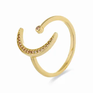 Luxenter Ring mit Brillanz-Zirkonia, 18 Karat Gelbgold-Finish – Sib