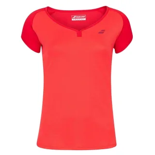 Babolat - "Play" T-Shirt für Mädchen, U-Boot-Ausschnitt , Kurze Ärmel (Tomatenrot)