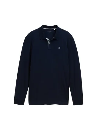 Tom Tailor - Langarm Piqué Poloshirt sky captain blue - Gr. - XL
