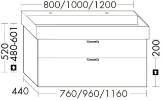 Burgbad WTU.-Schr. Sys30 PG3 Diago 520x960x440 Weiß Hochglanz, WYLD096F1507 WYLD096F1507