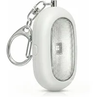 BEARWARE Persönlicher Alarm, Personenalarm, Schlüsselanhänger 125 dB, LED Licht Überfallmelder (Taschenalarm, Sirene, Auslösung per Splint, Taschenlampe, kompakt)