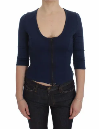 Exte Zip-up Bluse mit drei Viertelärmeln