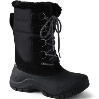 Schneestiefel EXPEDITION, Damen,  Schwarz, Nylon/Leder/Gummi, by Lands' End