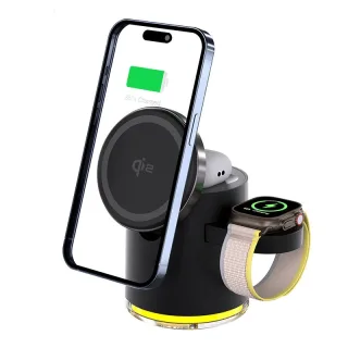 QI2 15W 3-in-1 Magnetic Wireless Charger Fast Wireless Charging Station for Smart Phones for iPhone 17 17Pro 16 15 Pro M