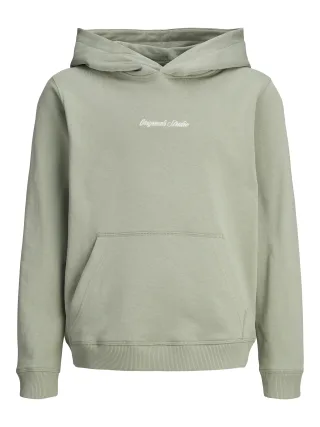 JACK&JONES - JORNORREBRO EMB SWEAT HOOD NOOS JNR Seagrass - Gr. - 152