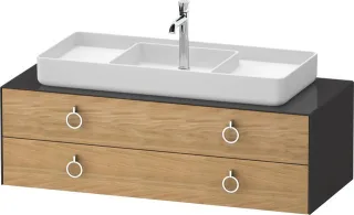 Duravit White Tulip Konsolenwaschtischunterbau wandhängend Natur Eiche & Graphit Matt & Hochglanz 13 WT4992MH5H10010