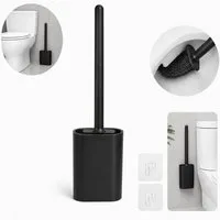 JASLIFE WC-Garnitur Silikon WC-Garnitur mit Halter, wandmontierte WC-Bürste ohne Bohren, Geeignet für WC und Badezimmer, hygienischer Halter mit Abflussöffnungen, leicht zu reinigen