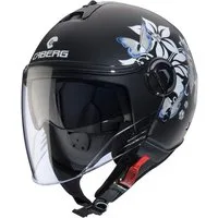 Caberg Motorradhelm Caberg Riviera V4 X Mia Jethelm Matt-Schwarz / Weiss-Grau-Hellblau (1er Set), jethelm für motorrad