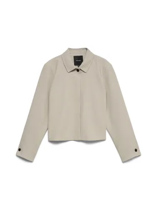 VERO MODA - VMMICHELL LS BUTTON DETAIL SHACKET Silver Mink - Gr. - 38