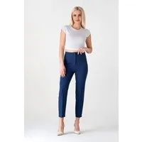 fashionshowcase Bügelfaltenhose Damen Hose Elegant Slim Fit Stretch mit V-Detail Elegante Bügelfalten, V-Ausschnitt hinten
