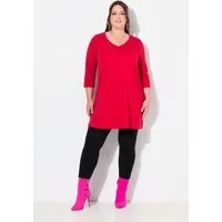 Ulla Popken Longshirt Longshirt A-Linie V-Ausschnitt 3/4-Arm