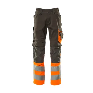 MASCOT Leeds Hose mit Knietaschen SAFE SUPREME Dunkelanthrazit / Hi-vis Orange 64 - 15679-860-1814-82C64