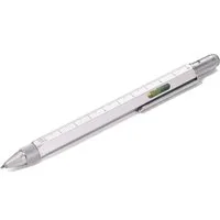 TROIKA Kugelschreiber CONSTRUCTION – 6-in-1 mit Wasserwaage, Schraubendreher & Lineal, (1-tlg., in verschiedenen Farben, schwarze Mine), Multifunktionsstift mit Stylus, Geschenk für Männer & Heimwerker