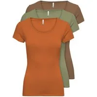 ONLY T-Shirt ONLLIVE LOVE NEW (3-tlg., 3er Pack) Figur betont, elastische Baumwollqualität