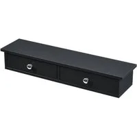 en.casa Wandregal, »Geeste« mit 2 Schubladen 60 x 15 x 10 cm Schwarz