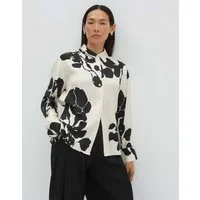 someday Langarmbluse Zeoul Printbluse aus Satin mit fließendem Fall Weite Passform, floral bedruckt mit Kellerfalte im Rücken