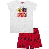 Miraculous - Ladybug Schlafanzug – Baumwolle Pyjama mit Kurzarm Shirt und Shorts