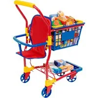 Bayer Spiel-Einkaufswagen, (Set), mit lebensechten Spiellebensmitteln